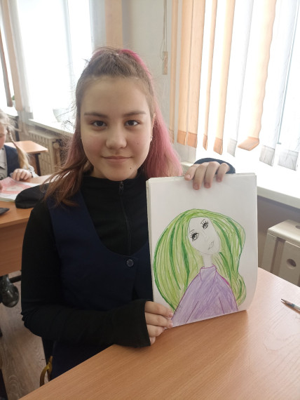"Портрет Весны". Шолухова С. обучающаяся 4 класса В.